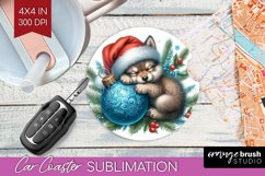 Christmas Animals Car Coaster - Cute Christmas Coaster PNG Product Image 1