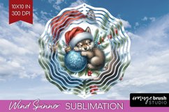 Christmas Animals Wind Spinner Sublimation PNG - Cute Round Product Image 1