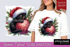 Christmas Animals Square Tshirt Background - Cute Christmas Product Image 1