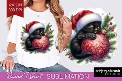Christmas Animals Round Tshirt Background - Cute Christmas Product Image 1