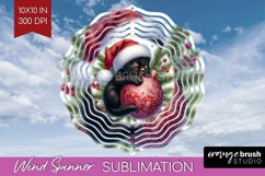 Christmas Animals Wind Spinner Sublimation PNG - Cute Round Product Image 1