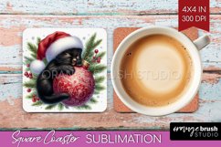 Christmas Animals Square Coaster - Cute Christmas Coaster Product Image 1