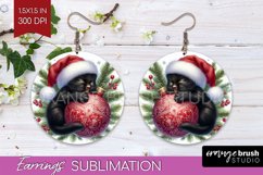 Christmas Animals Round Earrings - Cute Christmas PNG Product Image 1