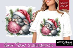 Christmas Animals Square Tshirt Background - Cute Christmas Product Image 1