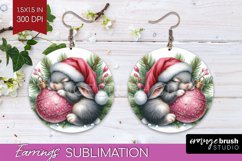 Christmas Animals Round Earrings - Cute Christmas PNG Product Image 1