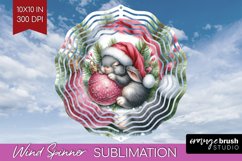 Christmas Animals Wind Spinner Sublimation PNG - Cute Round Product Image 1