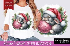 Christmas Animals Round Tshirt Background - Cute Christmas Product Image 1