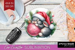 Christmas Animals Car Coaster - Cute Christmas Coaster PNG Product Image 1
