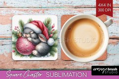 Christmas Animals Square Coaster - Cute Christmas Coaster Product Image 1