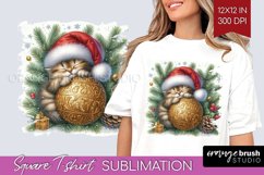 Christmas Animals Square Tshirt Background - Cute Christmas Product Image 1