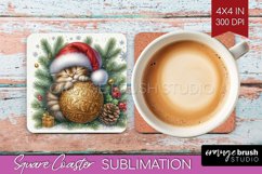 Christmas Animals Square Coaster - Cute Christmas Coaster Product Image 1