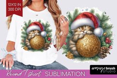 Christmas Animals Round Tshirt Background - Cute Christmas Product Image 1