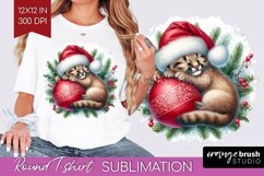 Christmas Animals Round Tshirt Background - Cute Christmas Product Image 1