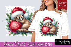 Christmas Animals Square Tshirt Background - Cute Christmas Product Image 1