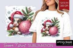 Christmas Animals Square Tshirt Background - Cute Christmas Product Image 1