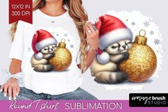 Christmas Animals Round Tshirt Background - Cute Christmas Product Image 1