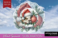 Christmas Animals Wind Spinner Sublimation PNG - Cute Round Product Image 1