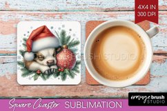Christmas Animals Square Coaster - Cute Christmas Coaster Product Image 1