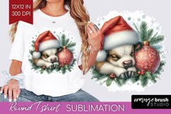 Christmas Animals Round Tshirt Background - Cute Christmas Product Image 1