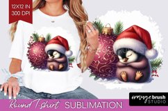 Christmas Animals Round Tshirt Background - Cute Christmas Product Image 1