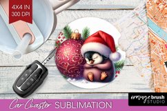 Christmas Animals Car Coaster - Cute Christmas Coaster PNG Product Image 1