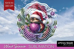 Christmas Animals Wind Spinner Sublimation PNG - Cute Round Product Image 1