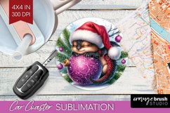 Christmas Animals Car Coaster - Cute Christmas Coaster PNG Product Image 1