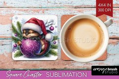 Christmas Animals Square Coaster - Cute Christmas Coaster Product Image 1