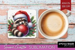 Christmas Animals Square Coaster - Cute Christmas Coaster Product Image 1