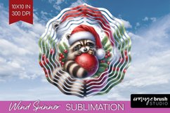 Christmas Animals Wind Spinner Sublimation PNG - Cute Round Product Image 1