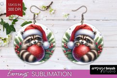 Christmas Animals Round Earrings - Cute Christmas PNG Product Image 1