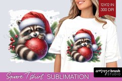 Christmas Animals Square Tshirt Background - Cute Christmas Product Image 1