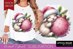 Christmas Animals Round Tshirt Background - Cute Christmas Product Image 1