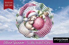 Christmas Animals Wind Spinner Sublimation PNG - Cute Round Product Image 1