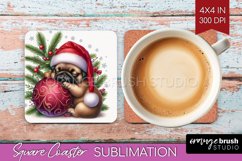 Christmas Animals Square Coaster - Cute Christmas Coaster Product Image 1