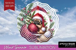 Christmas Animals Wind Spinner Sublimation PNG - Cute Round Product Image 1