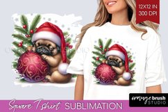 Christmas Animals Square Tshirt Background - Cute Christmas Product Image 1