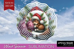 Christmas Animals Wind Spinner Sublimation PNG - Cute Round Product Image 1