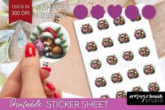 Christmas Animals Round Sticker - Cute Christmas Printable Product Image 1
