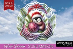 Christmas Animals Wind Spinner Sublimation PNG - Cute Round Product Image 1
