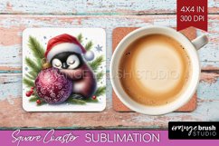 Christmas Animals Square Coaster - Cute Christmas Coaster Product Image 1