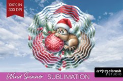 Christmas Animals Wind Spinner Sublimation PNG - Cute Round Product Image 1