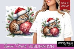 Christmas Animals Square Tshirt Background - Cute Christmas Product Image 1