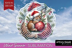 Christmas Animals Wind Spinner Sublimation PNG - Cute Round Product Image 1