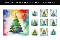 Watercolor Digital Paper Bundle | Christmas Backgrounds Product Image 4