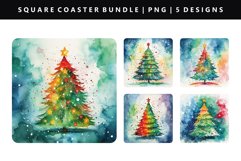 Watercolor Square Coaster Design | Square Coaster PNG Product Image 1