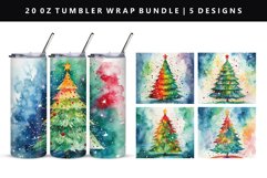 Watercolor 20oz Tumbler Wrap | Sublimation PNG Bundle Product Image 4