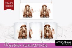 Coffee Girl Mug Wrap - Coffee Lover Mug PNG Sublimation Product Image 1