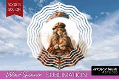 Coffee Girl Wind Spinner Sublimation PNG - Coffee Lover Product Image 1