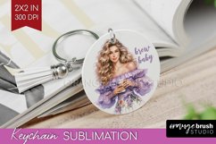 Coffee Girl Keychain PNG - Coffee Lover Keychain Sublimation Product Image 1